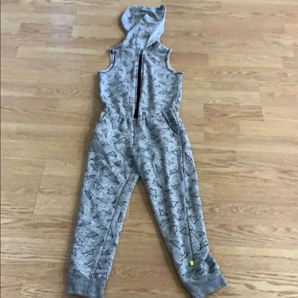 Kind is Cool Gray zip front one piece romper small